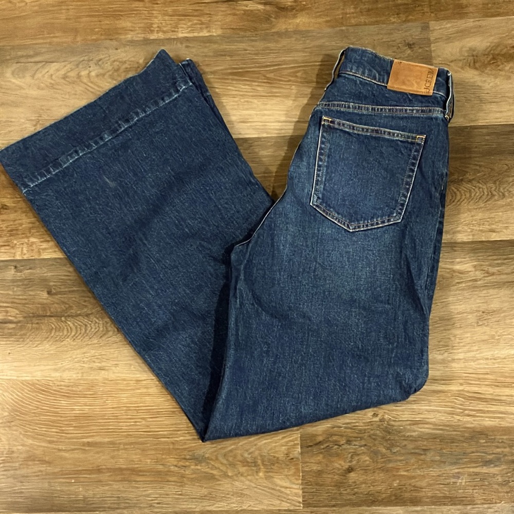 J Crew Wide Leg Trouser Jeans Medium Wash Sz 26